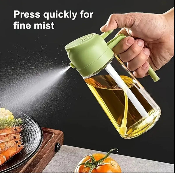 2 in 1 Oil Sprayer Bottle – Fine Mist Kitchen Oil Dispenser