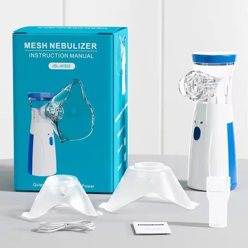 Portable Mesh Nebulizer for Kids & Adults – Handheld with Mouthpiece, Child Mask & Adult Mask