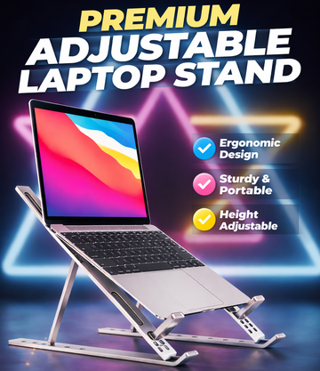 Aluminium Laptop Stand - Adjustable 6-Level Height