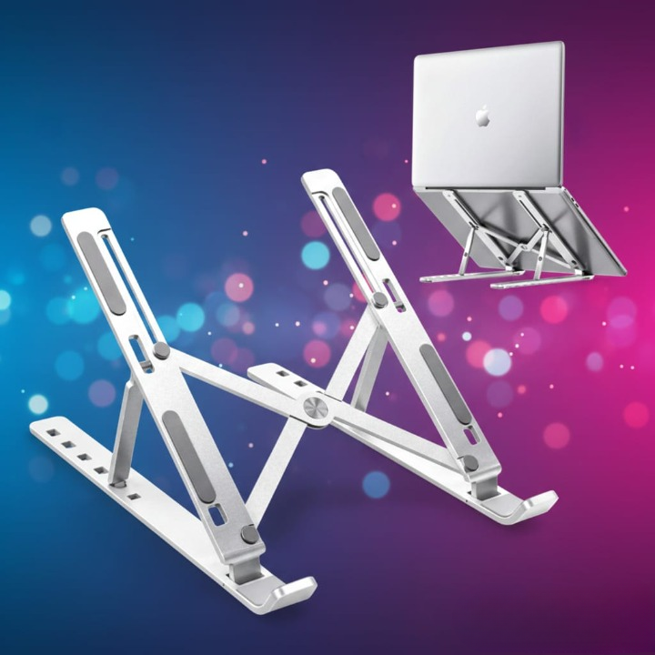 Aluminium Laptop Stand - Adjustable 6-Level Height