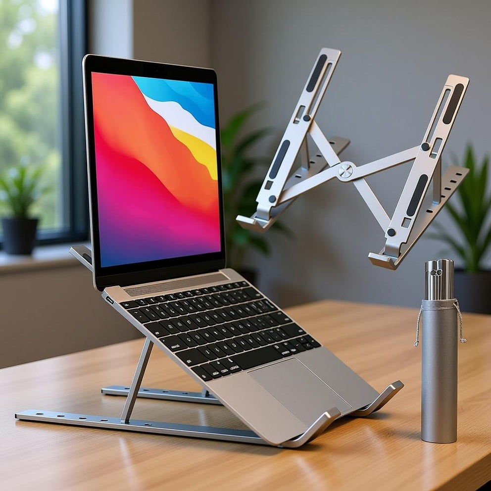 Aluminium Laptop Stand - Adjustable 6-Level Height