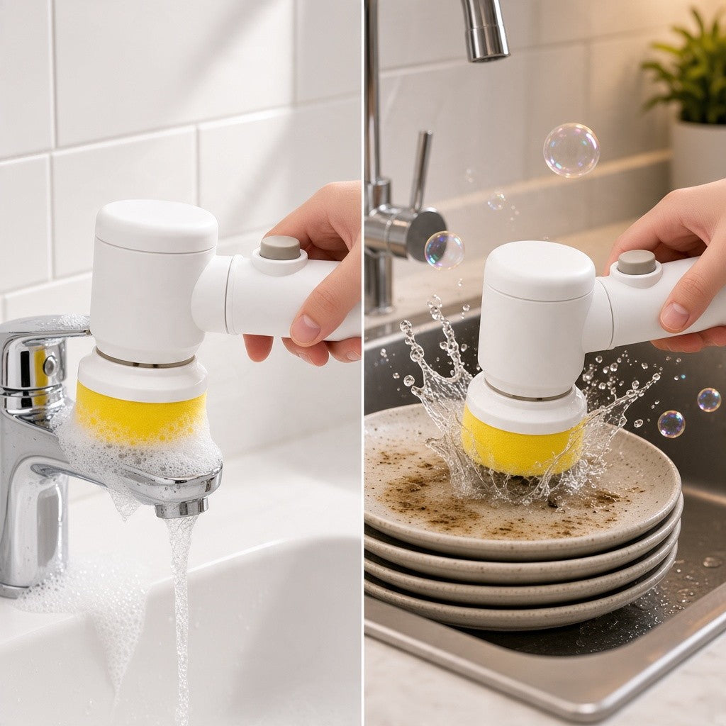 5-in-1 Electric Magic Cleaning Brush - USB Rechargeable Multi-Surface Scrubber