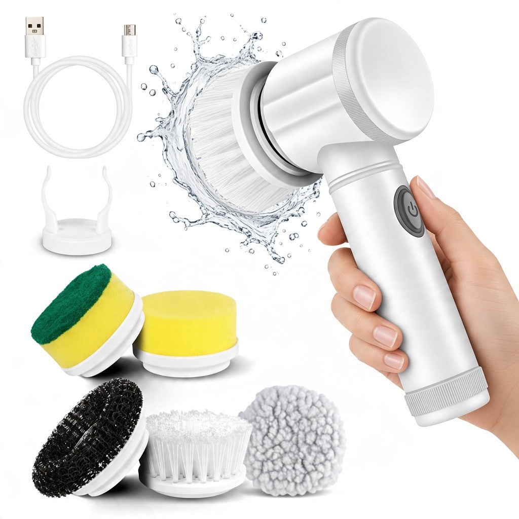 5-in-1 Electric Magic Cleaning Brush - USB Rechargeable Multi-Surface Scrubber