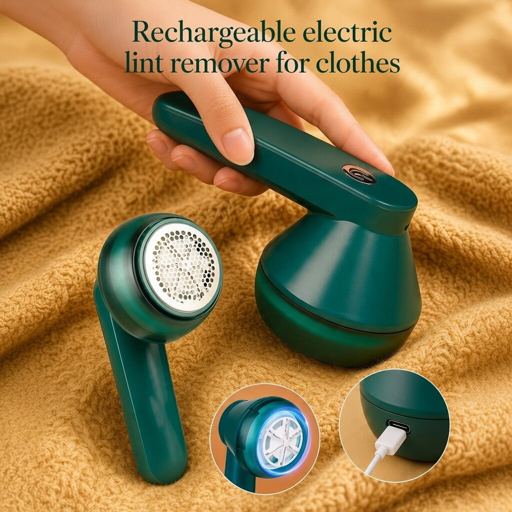 USB Rechargeable Electric Lint Remover - Instantly Fuzz-Free Sweaters, Clothes & Blankets